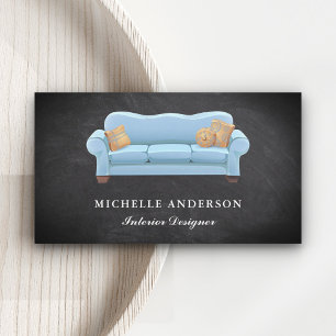 Blue Sofa Furniture Store Interior Designer Business Card