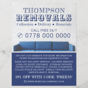 Blue Sofa, Removal Company Advertising Flyer