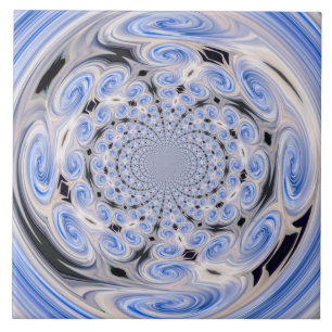 Blue Soft Cloud Swirls Tile
