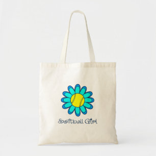 Blue Softball Girl Tote Bag