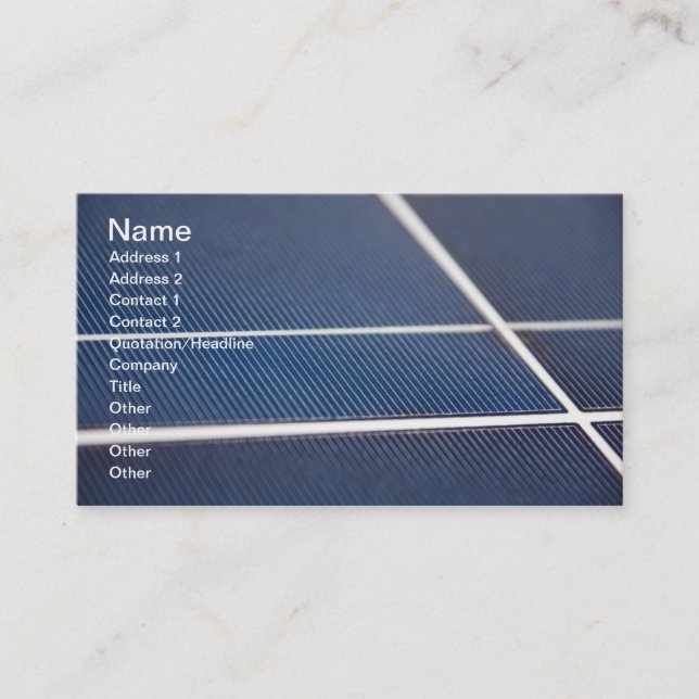Blue Solar Panels Business Card (Front)