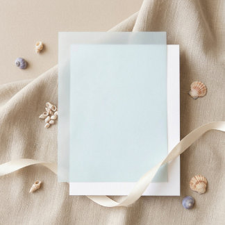 Blue Solid Colour Wedding Liner Vellum Invitations