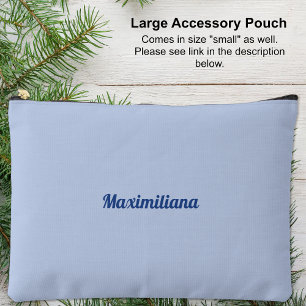 Blue - Solid Large Accessory Pouch