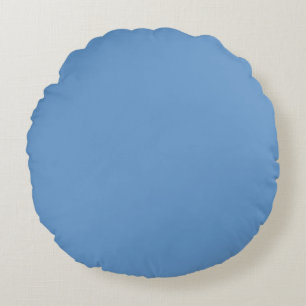 Blue solid plain colour round cushion