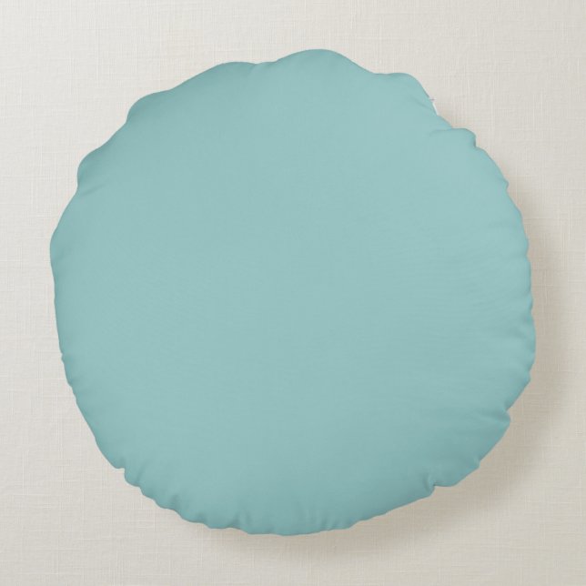 Blue  solid plain colour round cushion (Back)