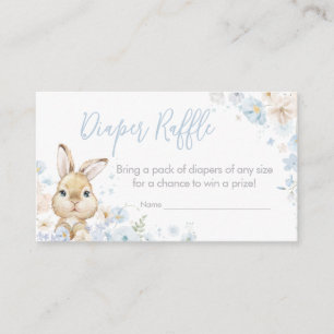 Blue Somebunny Rabbit Baby Shower Diaper Raffle Enclosure Card
