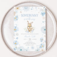 Blue Somebunny Rabbit Baby Shower