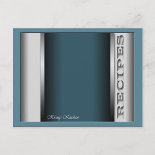 Blue Sophisticated Recipe Cards
