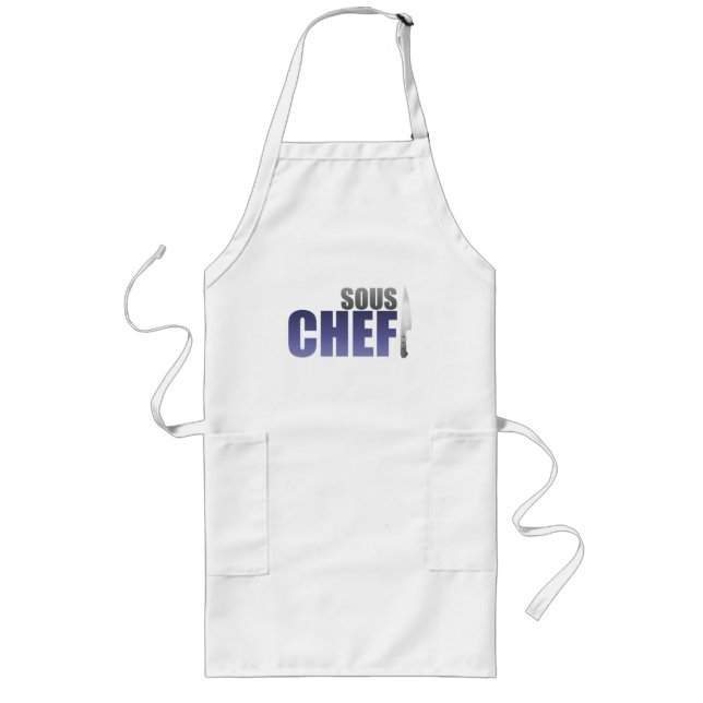 Blue Sous Chef Long Apron (Front)