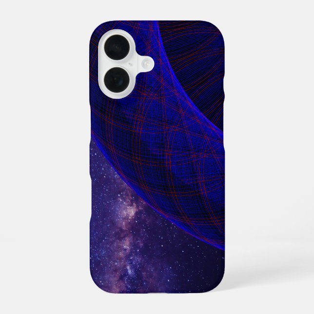 Blue Space Doughnuts Geometric iPhone 16 Case (Back)