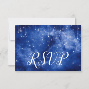 Blue Space Galaxy Celestial Stars RSVP Response Invitation