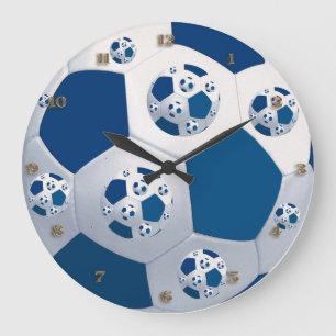 Blue Space Soccer Ball Wall Clock