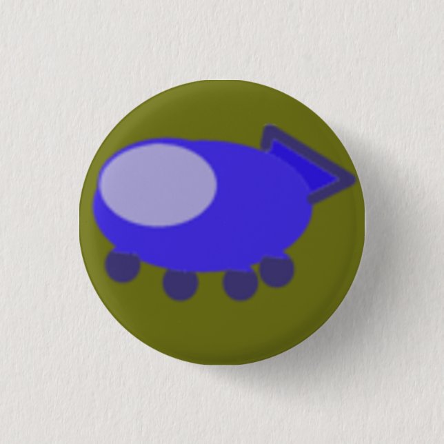 Blue Spaceship Button (Front)