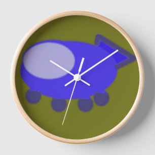 Blue Spaceship Clock