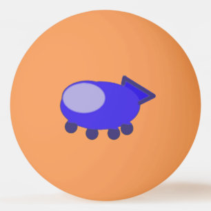 Blue Spaceship Ping Pong Ball