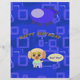 Blue Spaceship Puppy Letterhead