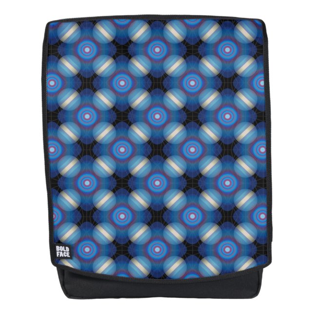 Blue Spacey Geometric Backpack (Front)