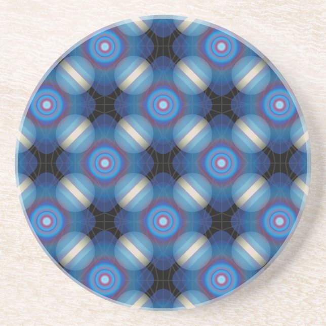 Blue Spacey Geometric Coaster (Front)