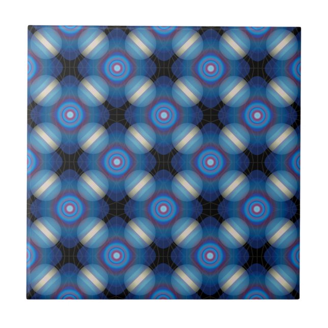 Blue Spacey Geometric Tile (Front)