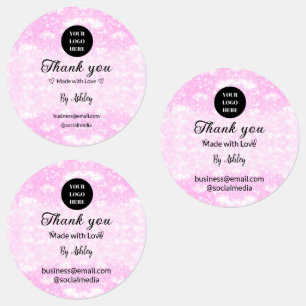 blue sparkle add logo text thank you discount