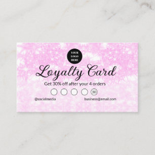 blue sparkle add logo text thank you discount loyalty card