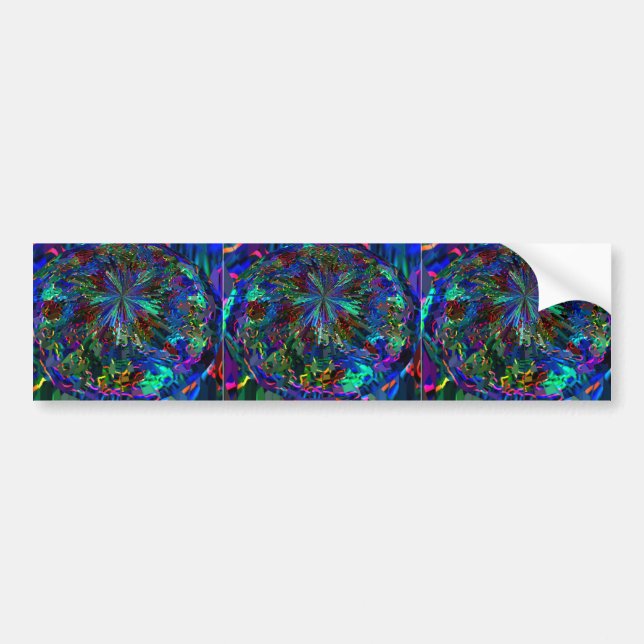 Blue Sparkle Alien Planet Bumper Sticker (Front)