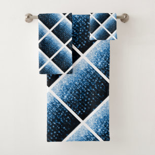 BLUE SPARKLE BATHROOM TOWEL SET