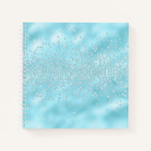 Blue Sparkle Bling Crystals Stylish Notebook