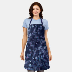 Blue Sparkle Bokeh Lights Apron