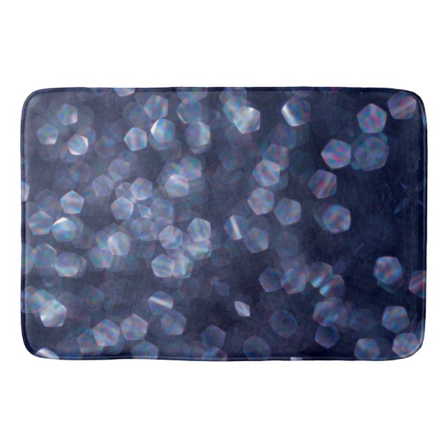 Blue Sparkle Bokeh Lights Bath Mat (Front)