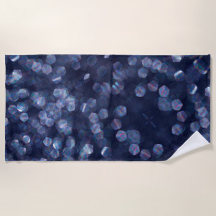 Blue Sparkle Bokeh Lights Beach Towel