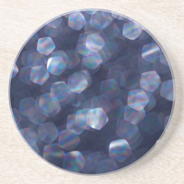 Blue Sparkle Bokeh Lights Coaster (Front)