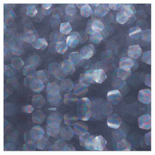 Blue Sparkle Bokeh Lights Fabric