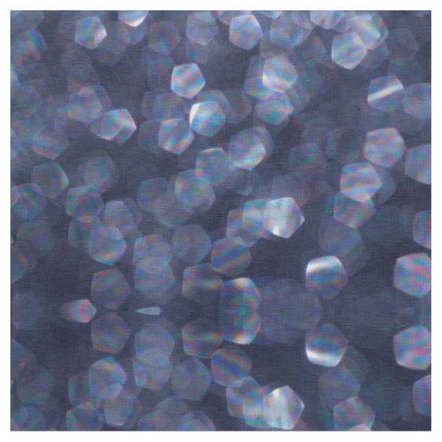 Blue Sparkle Bokeh Lights Fabric (Close Up)