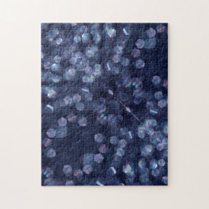 Blue Sparkle Bokeh Lights Jigsaw Puzzle