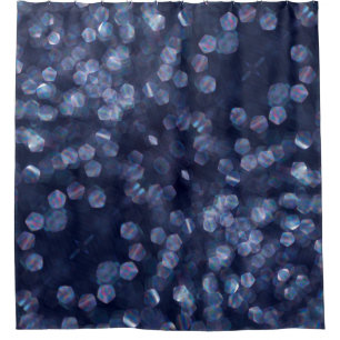 Blue Sparkle Bokeh Lights Shower Curtain