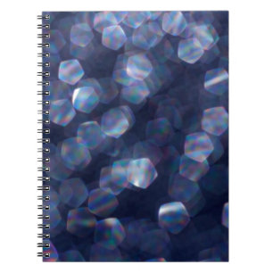 Blue Sparkle Bokeh Lights Spiral Notebook