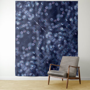 Blue Sparkle Bokeh Lights Tapestry