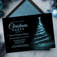 Blue Sparkle Light Tree Christmas Party