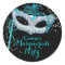 Blue Sparkle Masquerade Party Sticker