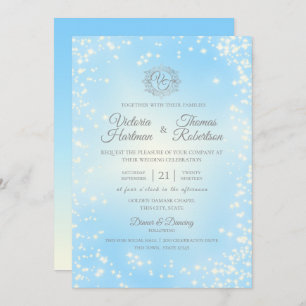 Blue Sparkle Sky Wedding Invitation