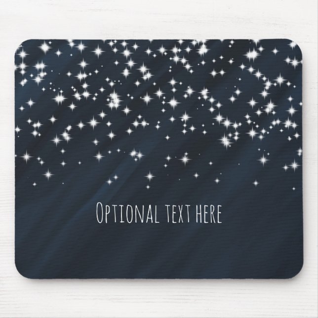 Blue & Sparkle Stars Elegant Glamour Mouse Pad (Front)