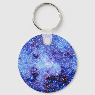 Blue Sparkle Stars Key Ring