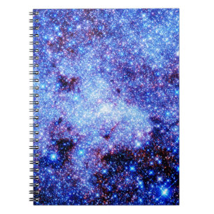 Blue Sparkle Stars Spiral Notebook