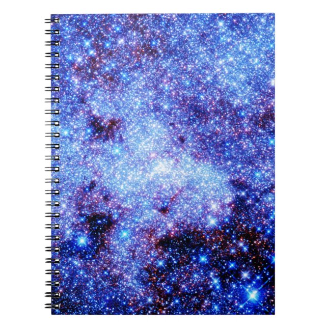 Blue Sparkle Stars Spiral Notebook (Front)