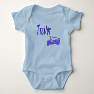 Blue Sparkle Trevor, Name, With Fire Truck,  Baby Bodysuit