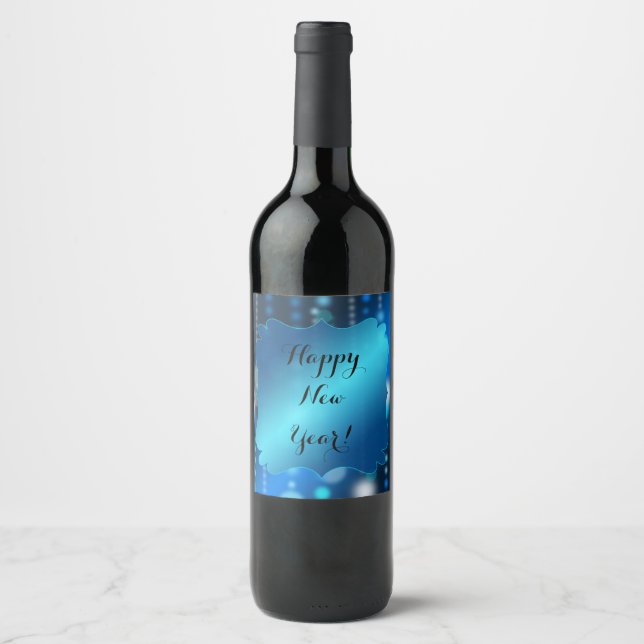 Blue Sparkles and Satin | Custom Wine Labels (Front)