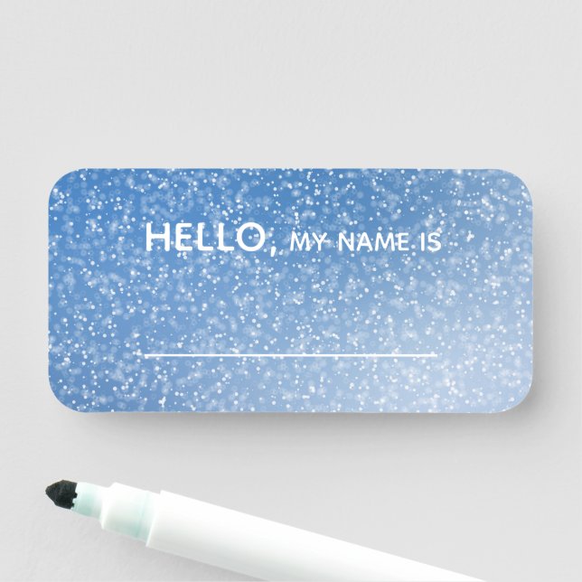 Blue Sparkles Hello My Name is Tag (In Situ)