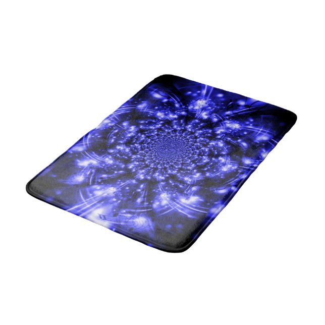 Blue Sparkling Lights Bath Mat (Angled)