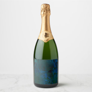 blue sparkling wine label